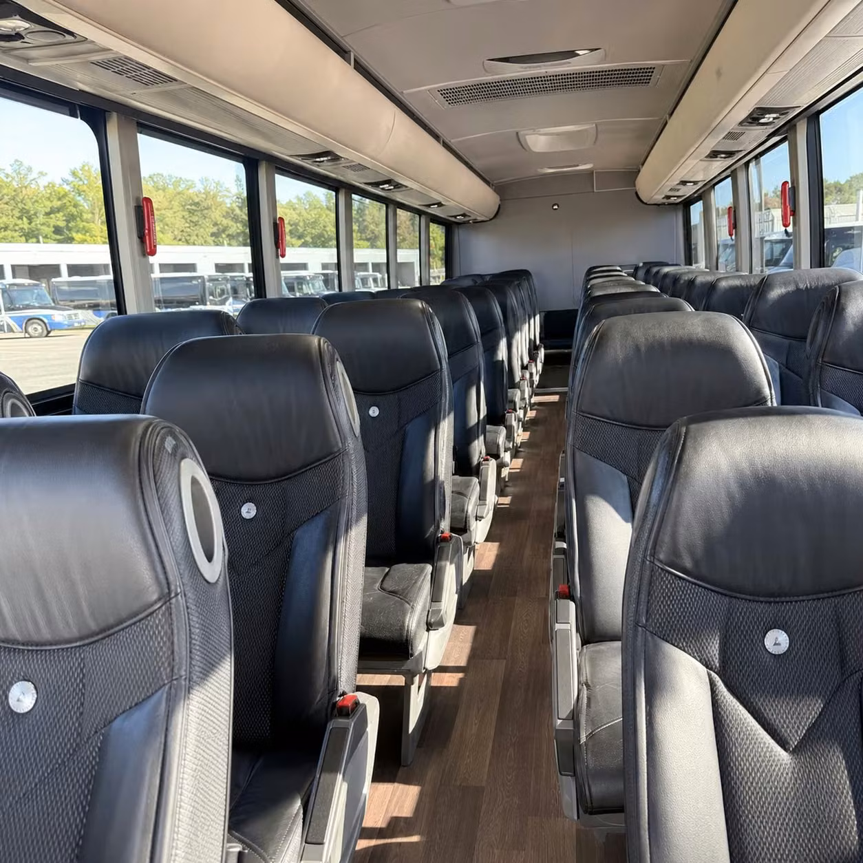 56 passenger charter bus inside